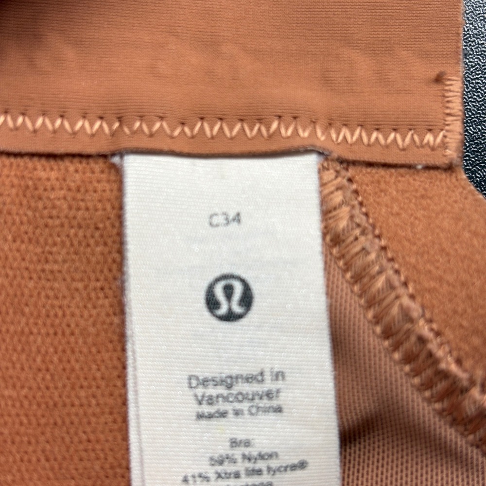 Lululemon Womens‎ Sports Bra 34C Brown Run Times High Support Adjustable Straps - Picture 10 of 12